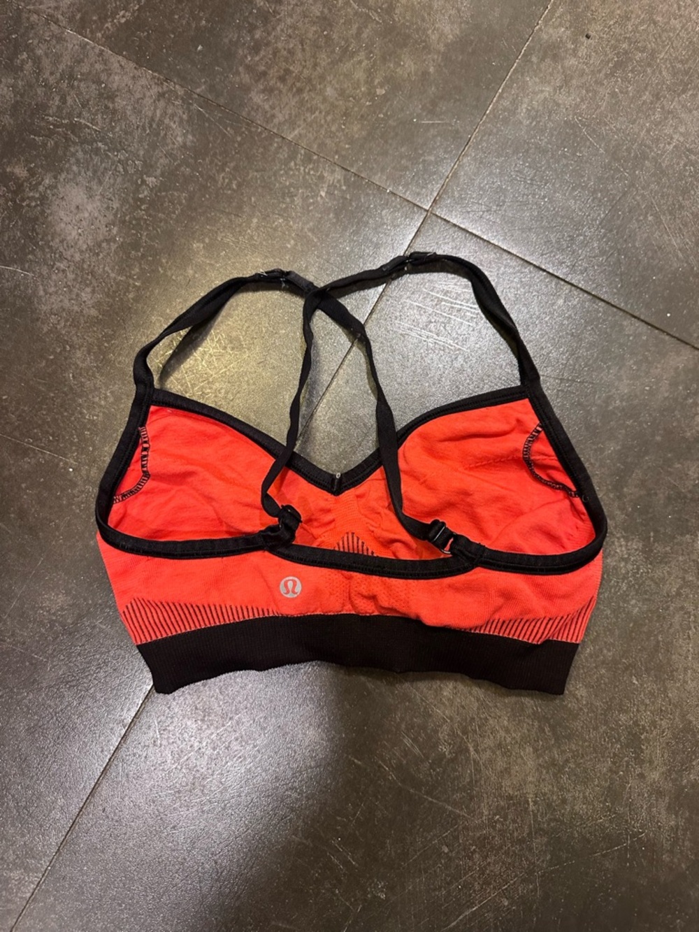 lululemon athletica Red with Black Trim Strappy Sports Bra